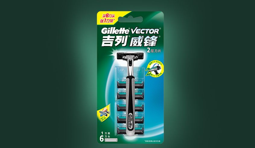 吉列gillette護理專場威鋒旋轉雙層刀片買6刀片送1刀架_唯品會