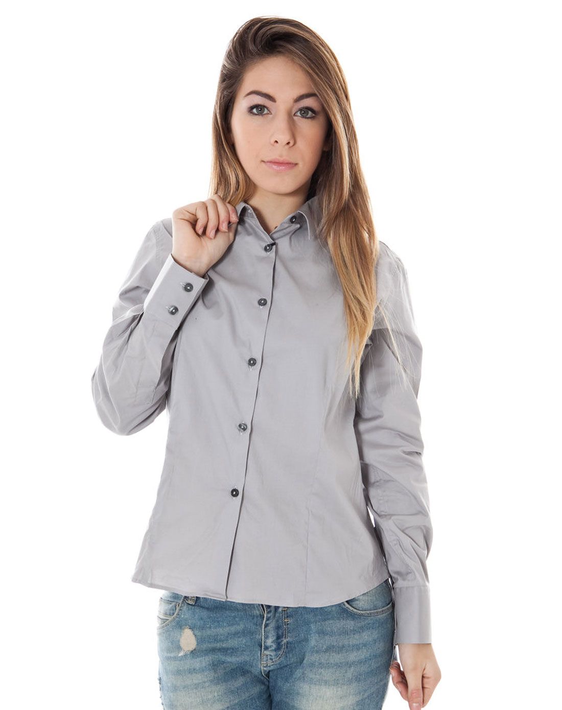 ck男女calvinklein女款灰色休闲百搭长袖衬衫14.549256grigio_唯品会