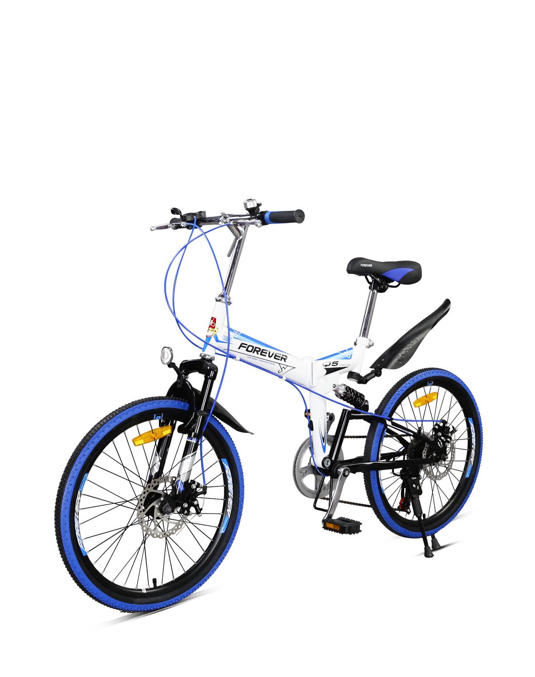 永久自行车专场直发货永久22寸禧玛诺7速双减震折叠山地车z18008_唯品