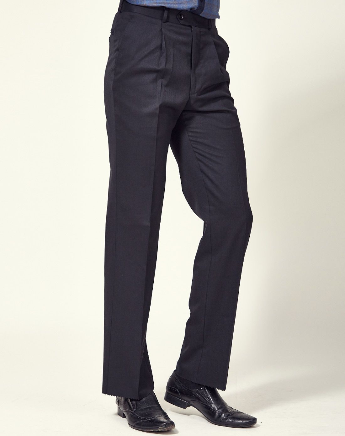 羊毛藏蓝色西裤