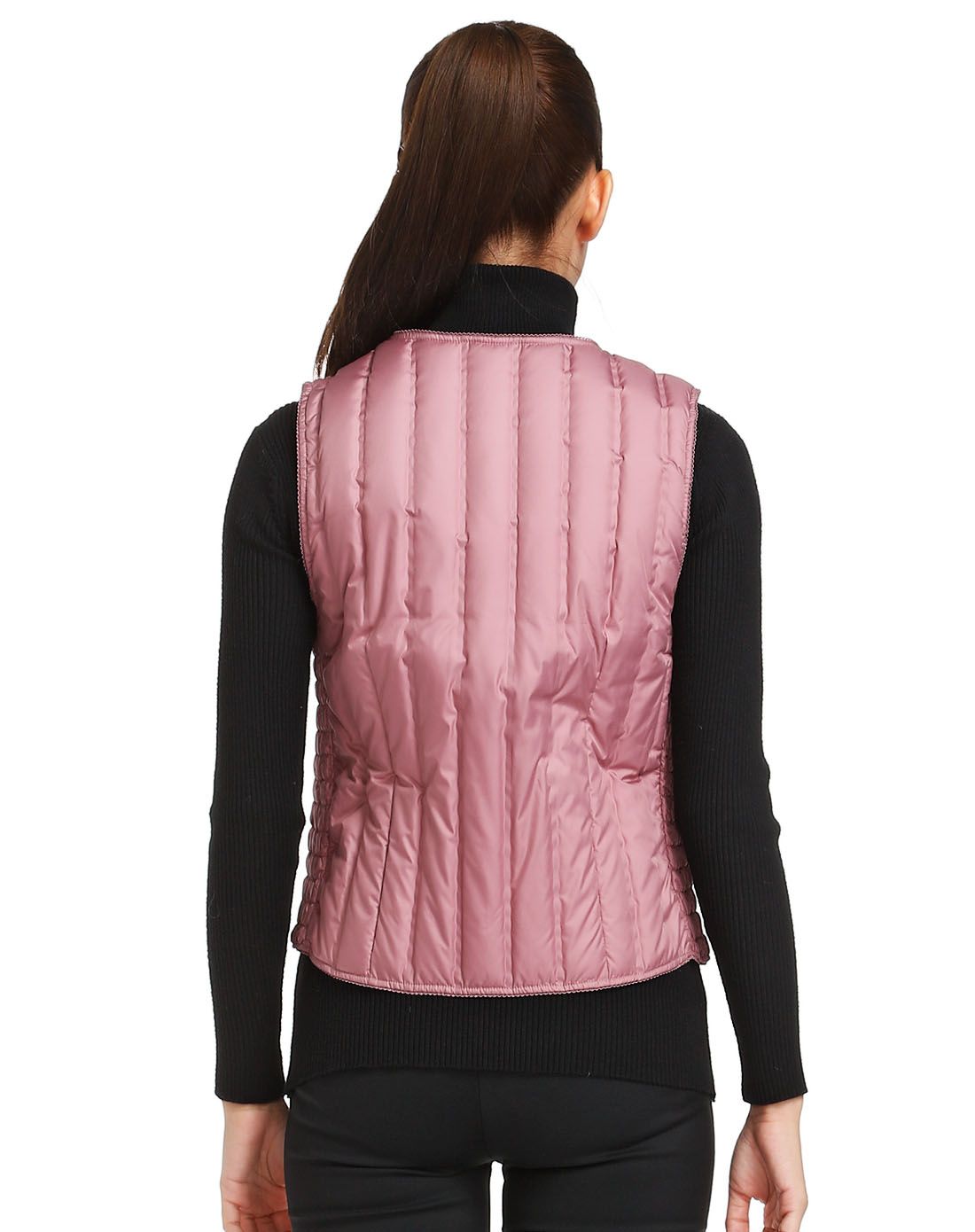 波司登bosideng羽绒服男女波司登女款藕粉红色轻薄拉链羽绒背心b15016