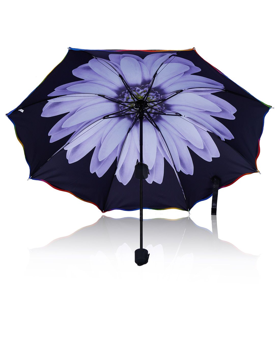 太阳花黑胶防紫外线小黑伞-紫色