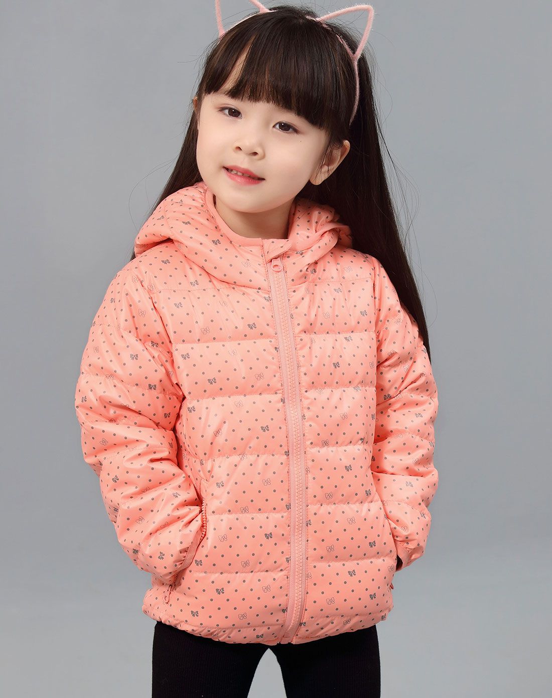 女童芙蓉粉羽绒服
