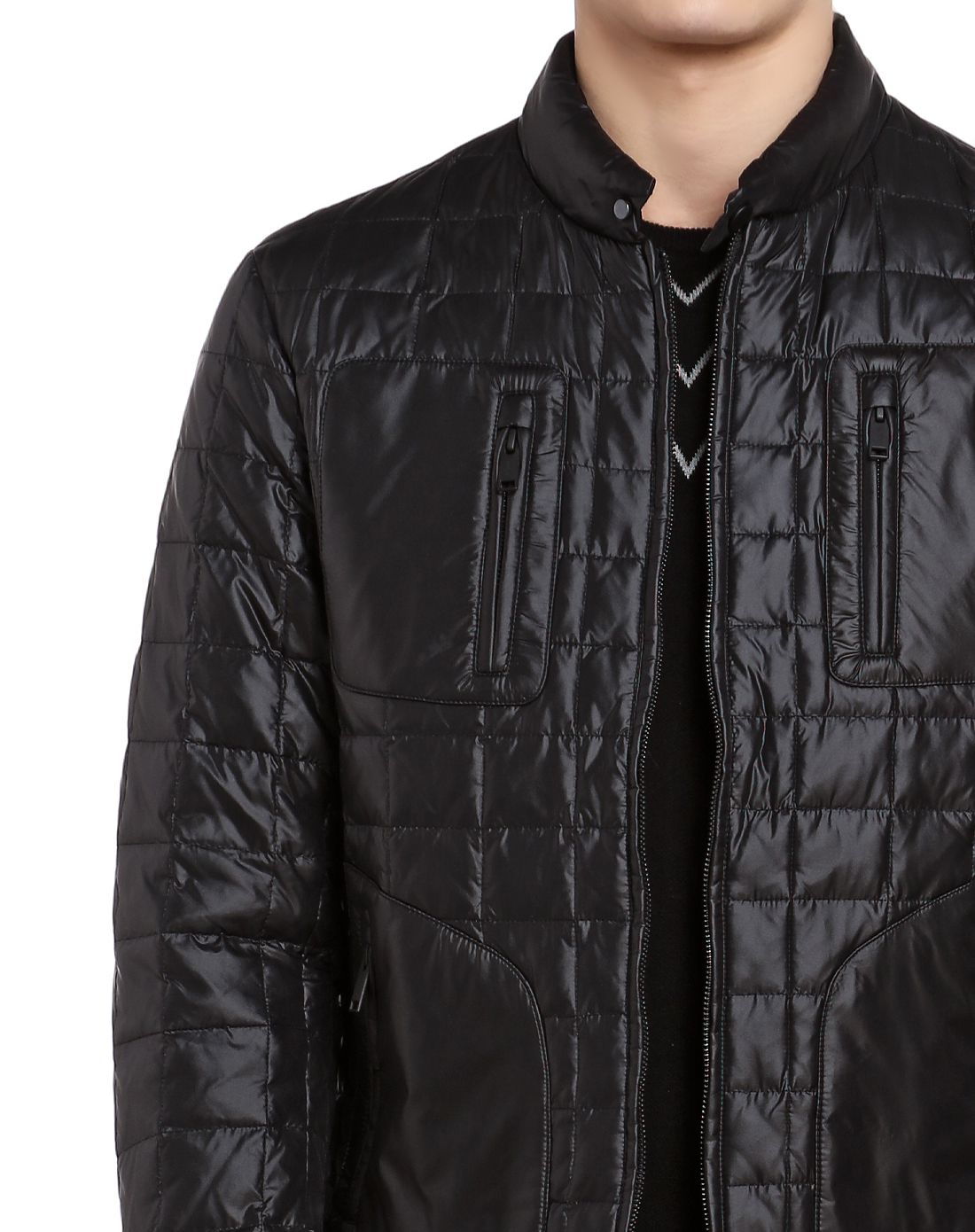 blackgateone67黑色百搭休闲长袖羽绒服1t0711e4r2118mjbk1_唯品会