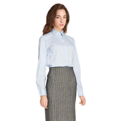 benetton 百搭服装 限时清仓 benetton贝纳通女款棉混纺翻领长袖衬衫