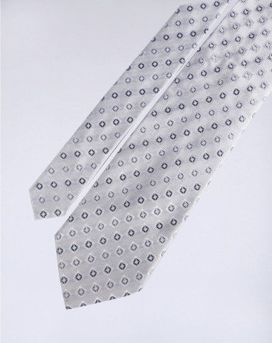 银白色立体凹凸魔方意大利精致贵族时尚奢华桑蚕丝领带