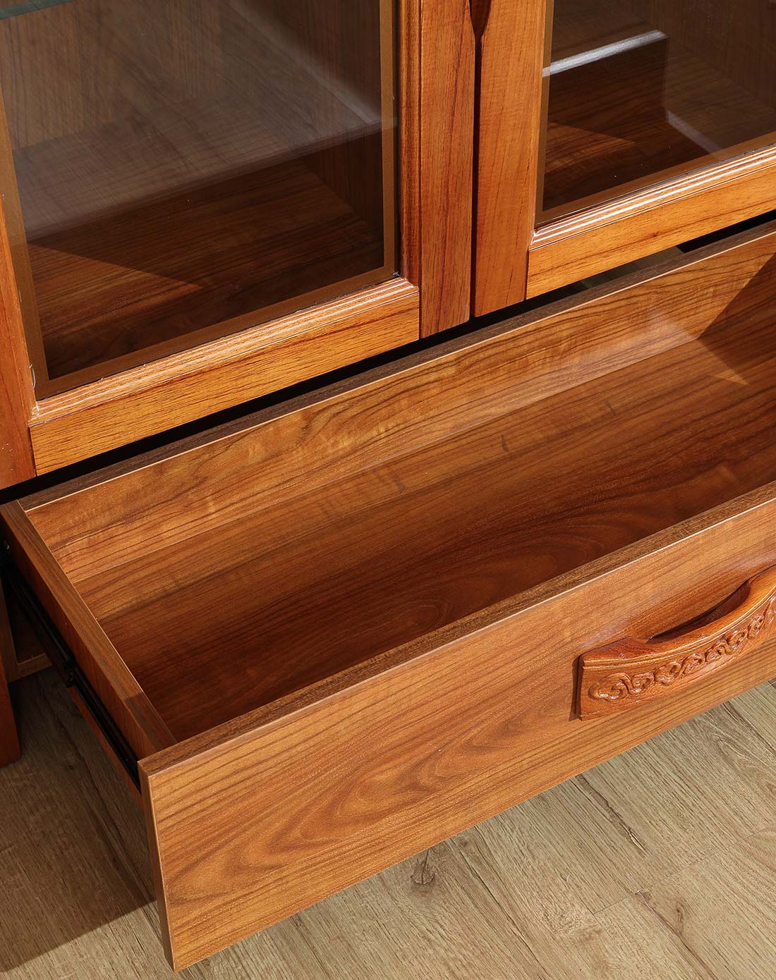 金海马kinhom家具专场直发货中式板木结合红梨木框架低酒柜js-2115v