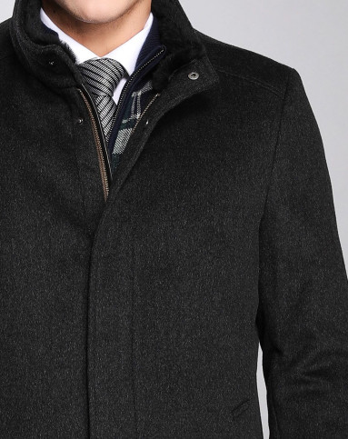 可拆卸松鼠毛内胆羊毛面料兔毛立领尼克服