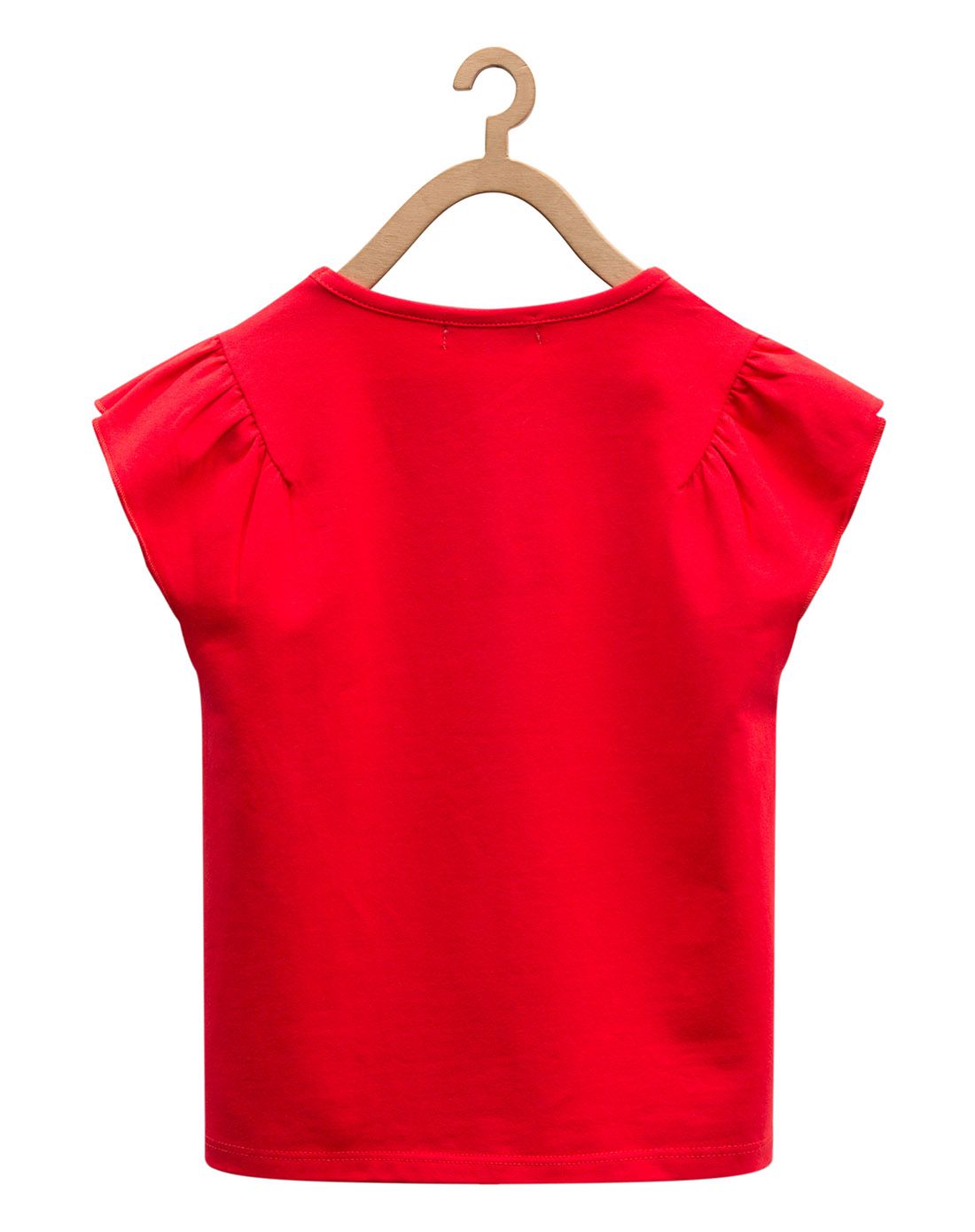 lavi女童中国红短袖t恤