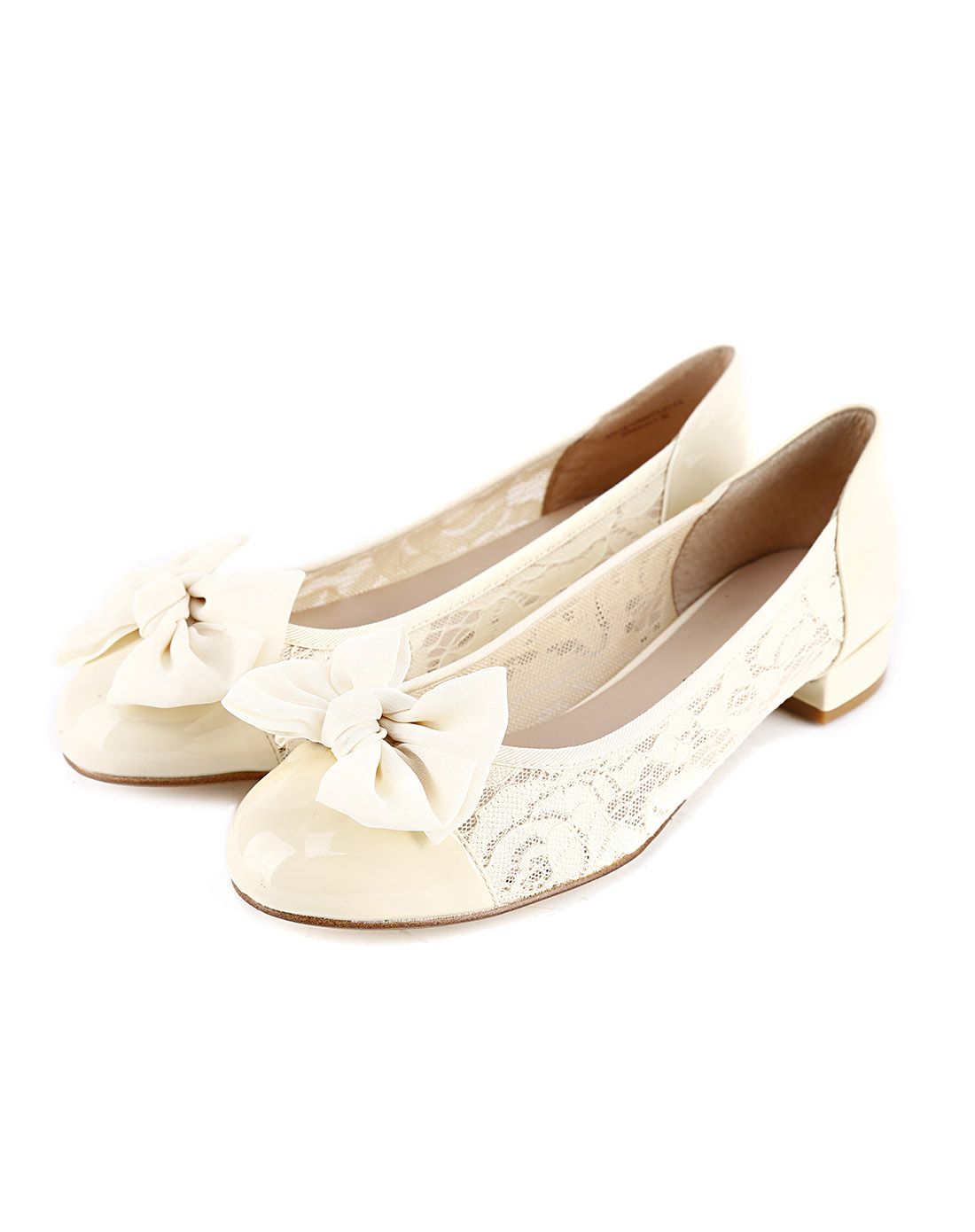 maud frizon鞋包女式米色蕾丝大蝴蝶结单鞋mf151056ffl01tabei_唯品会