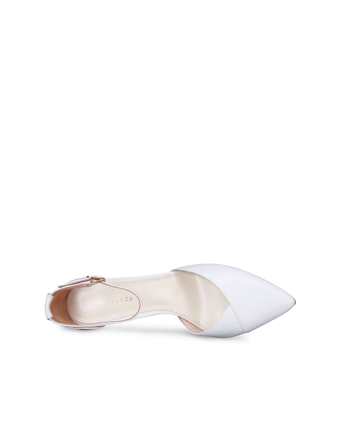 白色知性优雅纯色尖头一字型高跟玛丽珍鞋