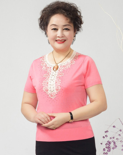 谢母予我之今生-麦子熟了(特惠)粉色烫钻舒适t恤m162-085m162085007