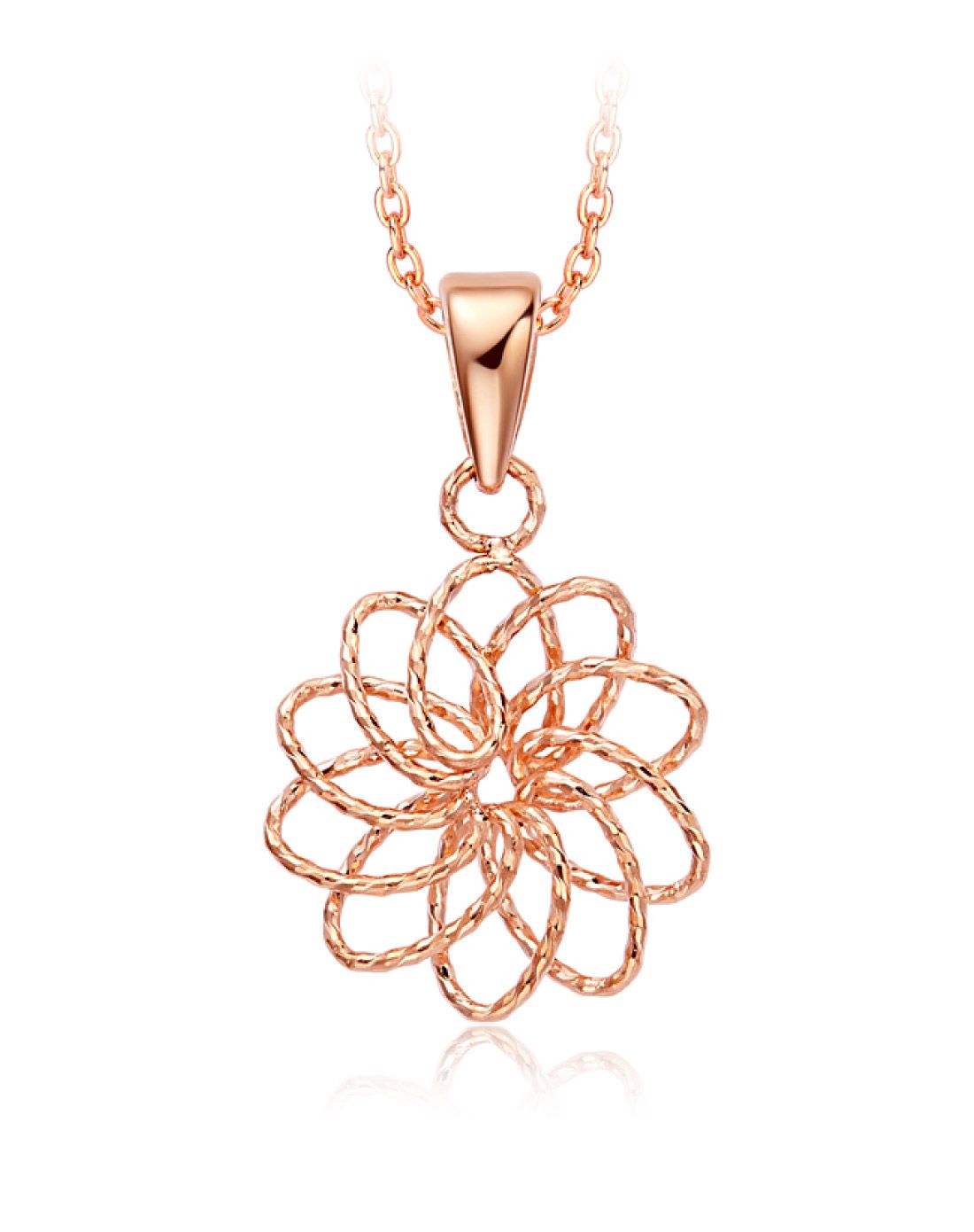 【新品】限量花形10k玫瑰金吊坠(不含项链)