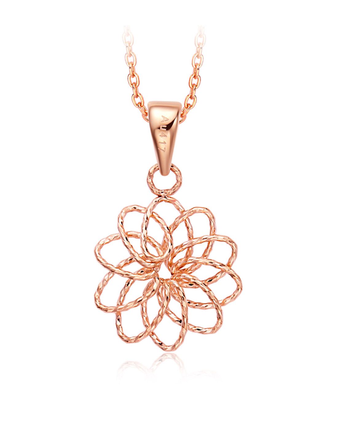 【新品】限量花形10k玫瑰金吊坠(不含项链)