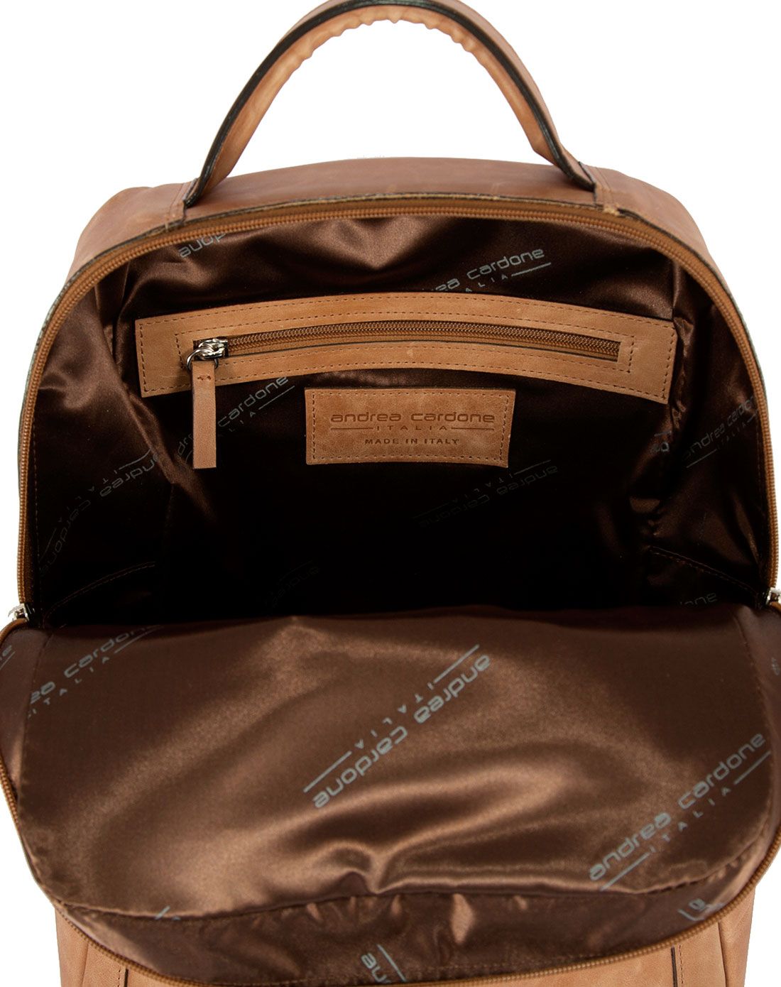 > andrea cardone雪茄色牛皮双肩包