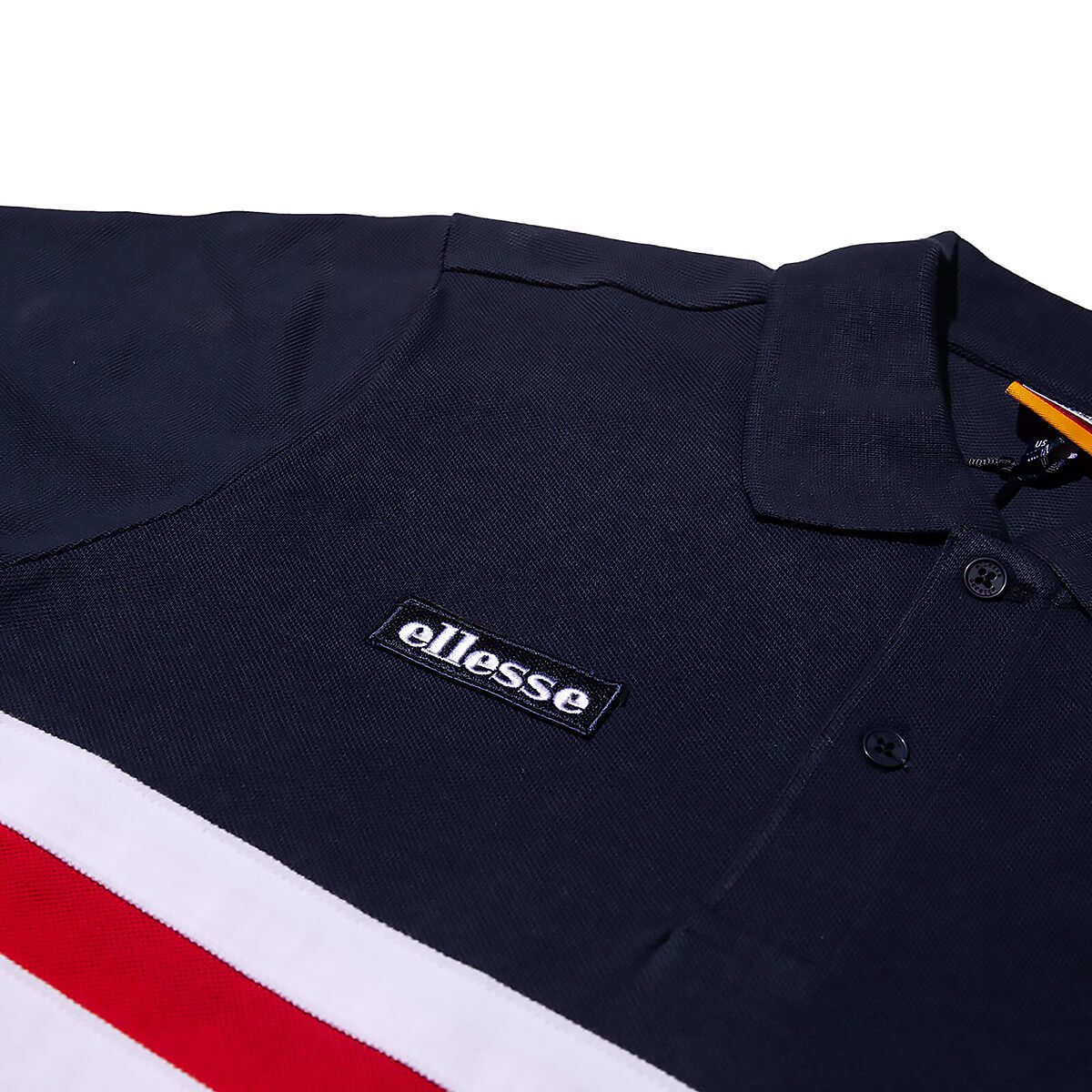 意大利运动大牌ellesse男款polo复古拼色条纹t恤 短袖 百搭70s贝壳