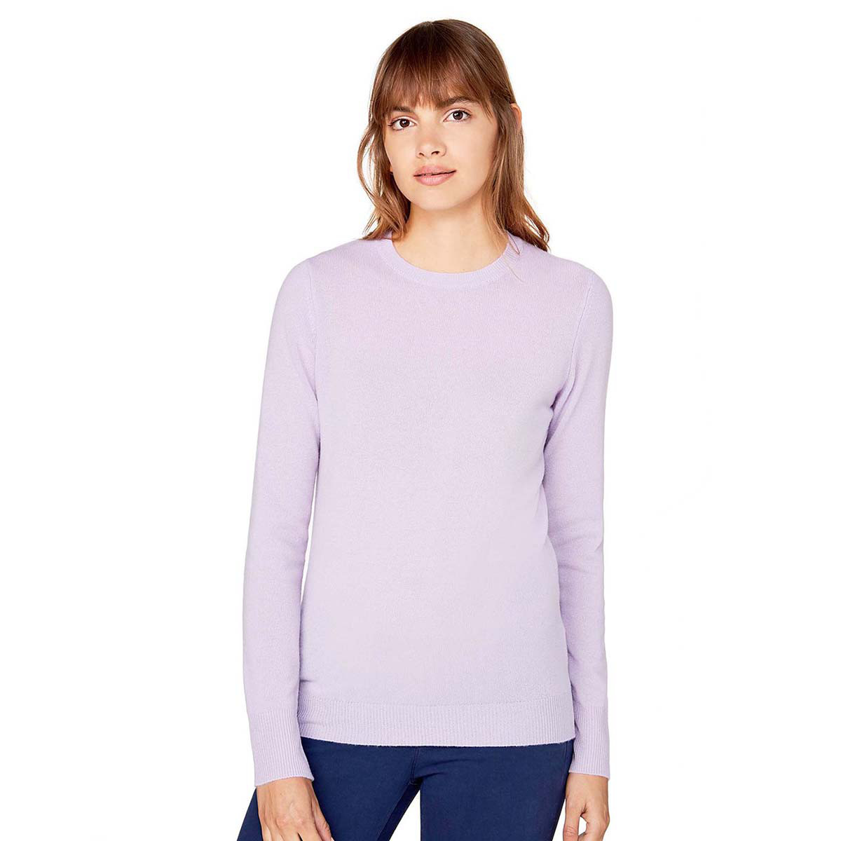 benetton贝纳通女款休闲圆领长袖羊毛针织衫