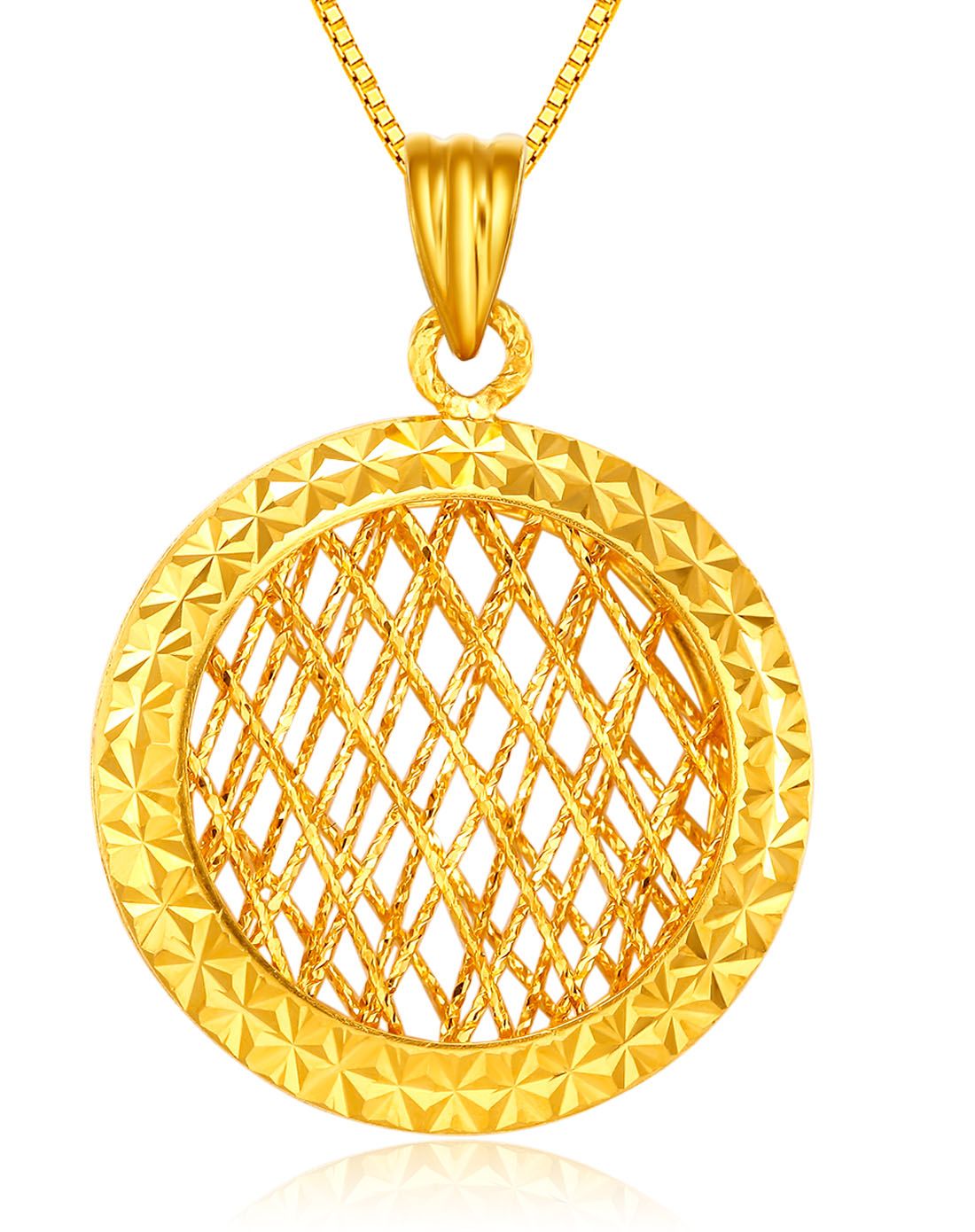 圆满-皇家拉丝工艺时尚k金吊坠(送银链)