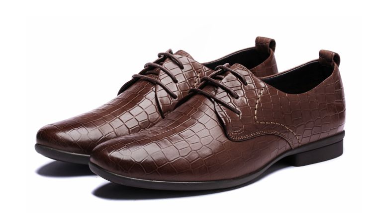 黑色头层马田牛皮时尚商务男鞋黑色