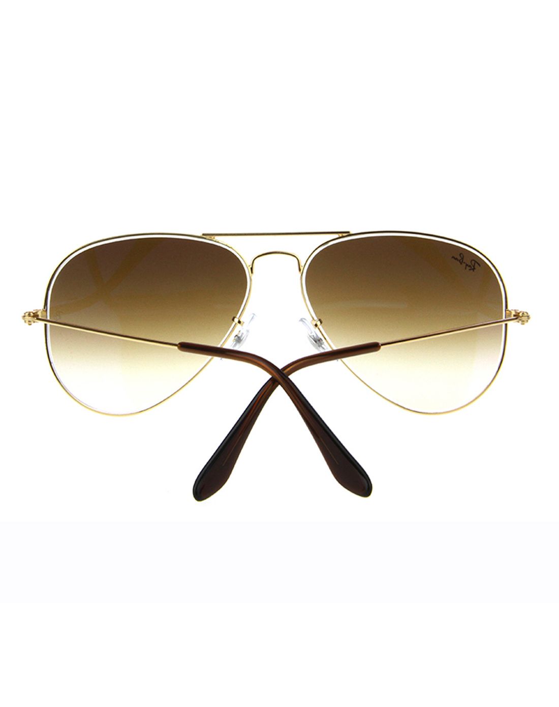 中性款经典金边茶色镜片蛤蟆镜