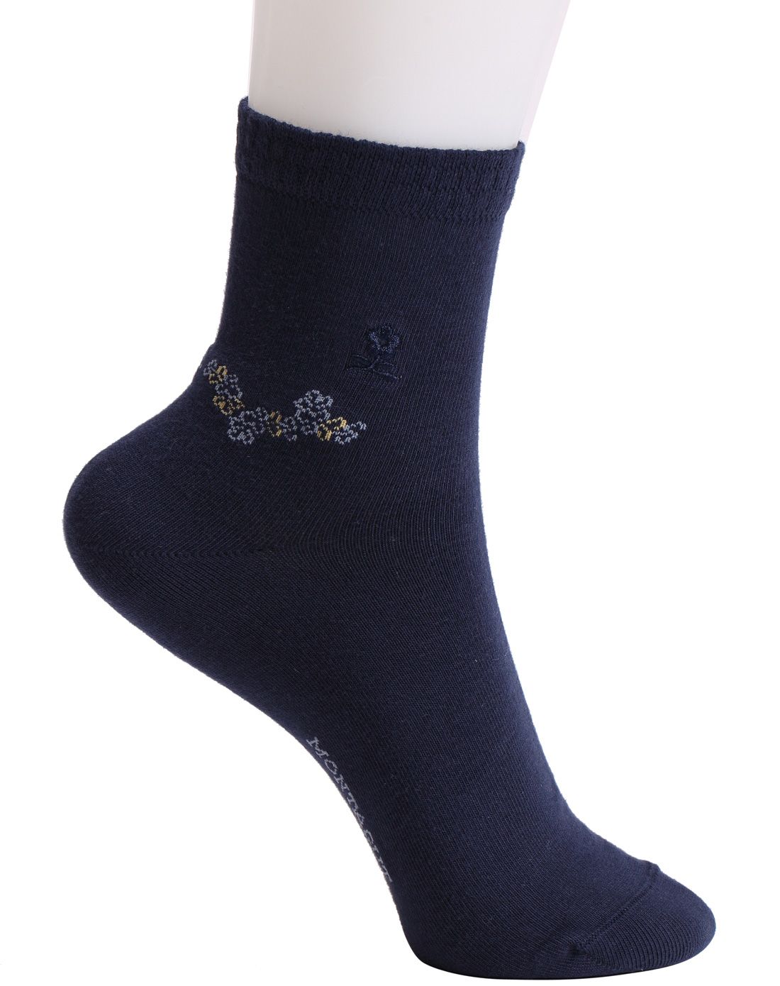 3双装梦特娇精梳棉淑女织花女袜(混色随机)