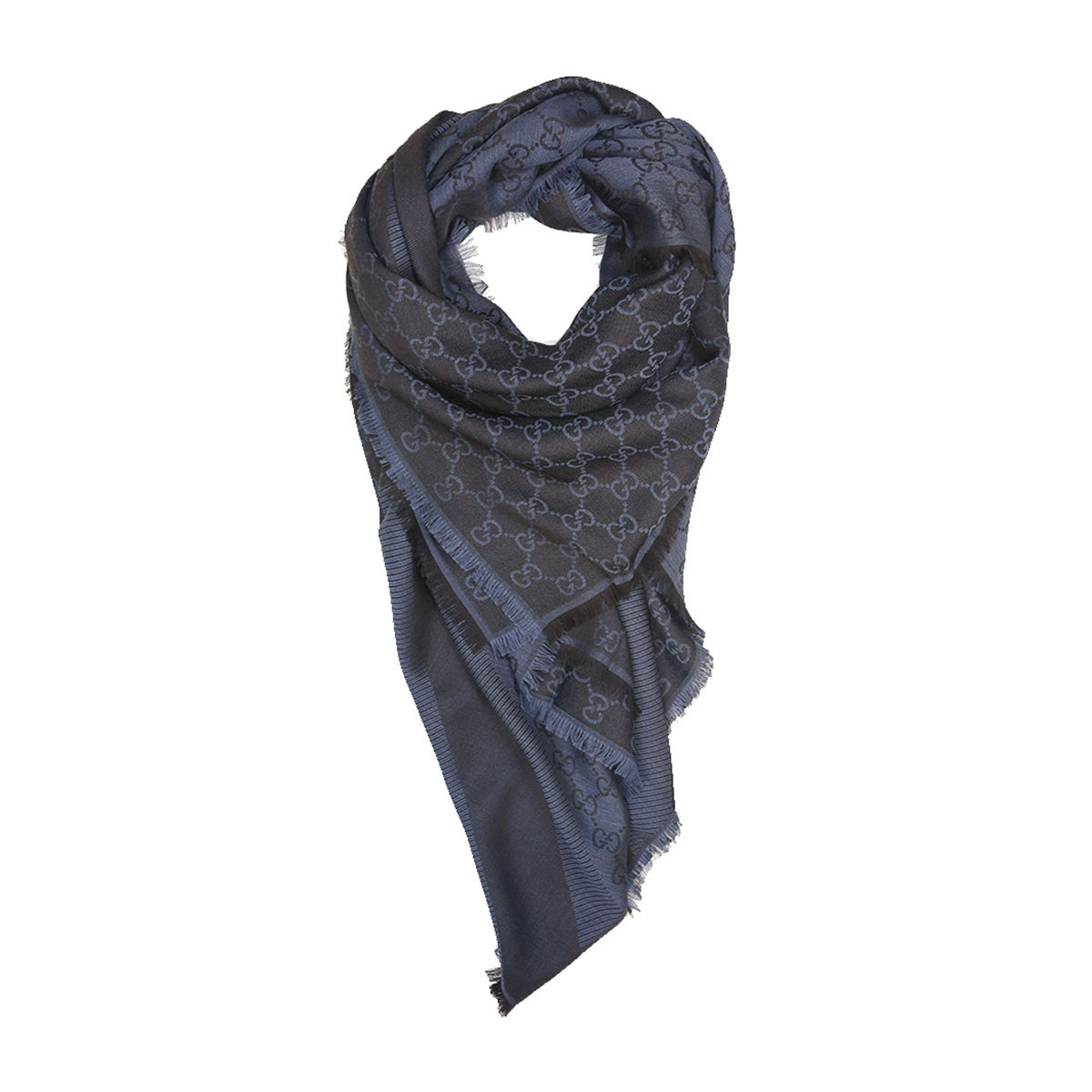 gucci女士羊毛加丝绸 经典logo印花围巾