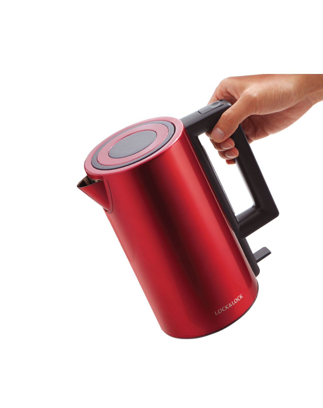 乐扣乐扣智能不锈钢电热水壶 红色1.2l