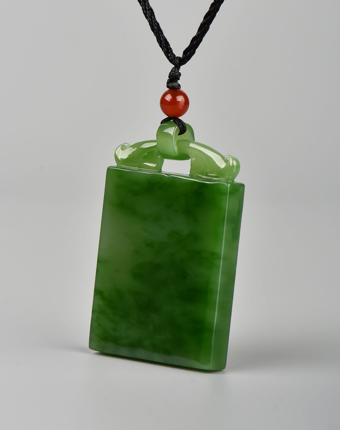 大件仿古平安无事方牌天然和田碧玉吊坠