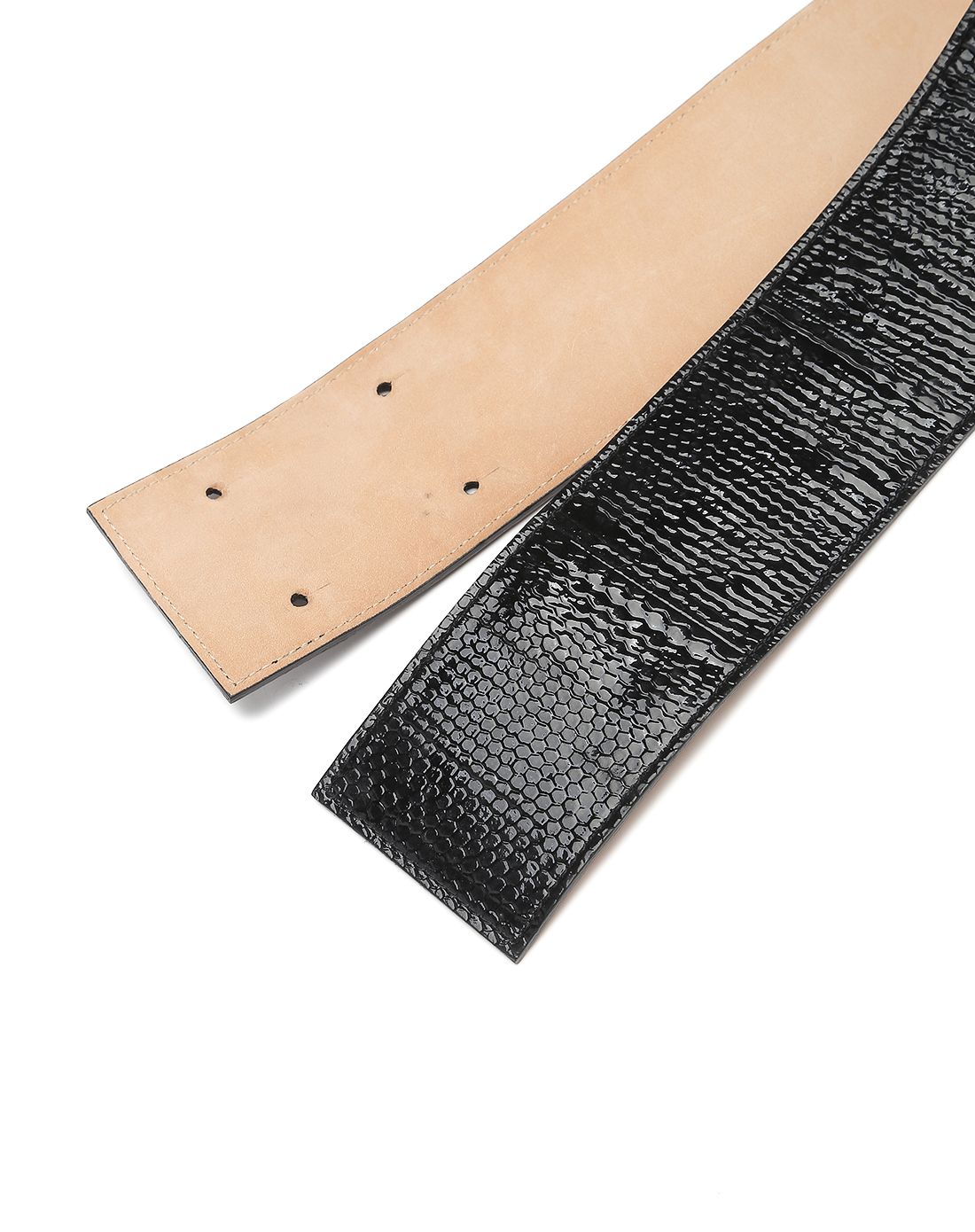 vernice snake系列 女款黑色蛇皮腰带