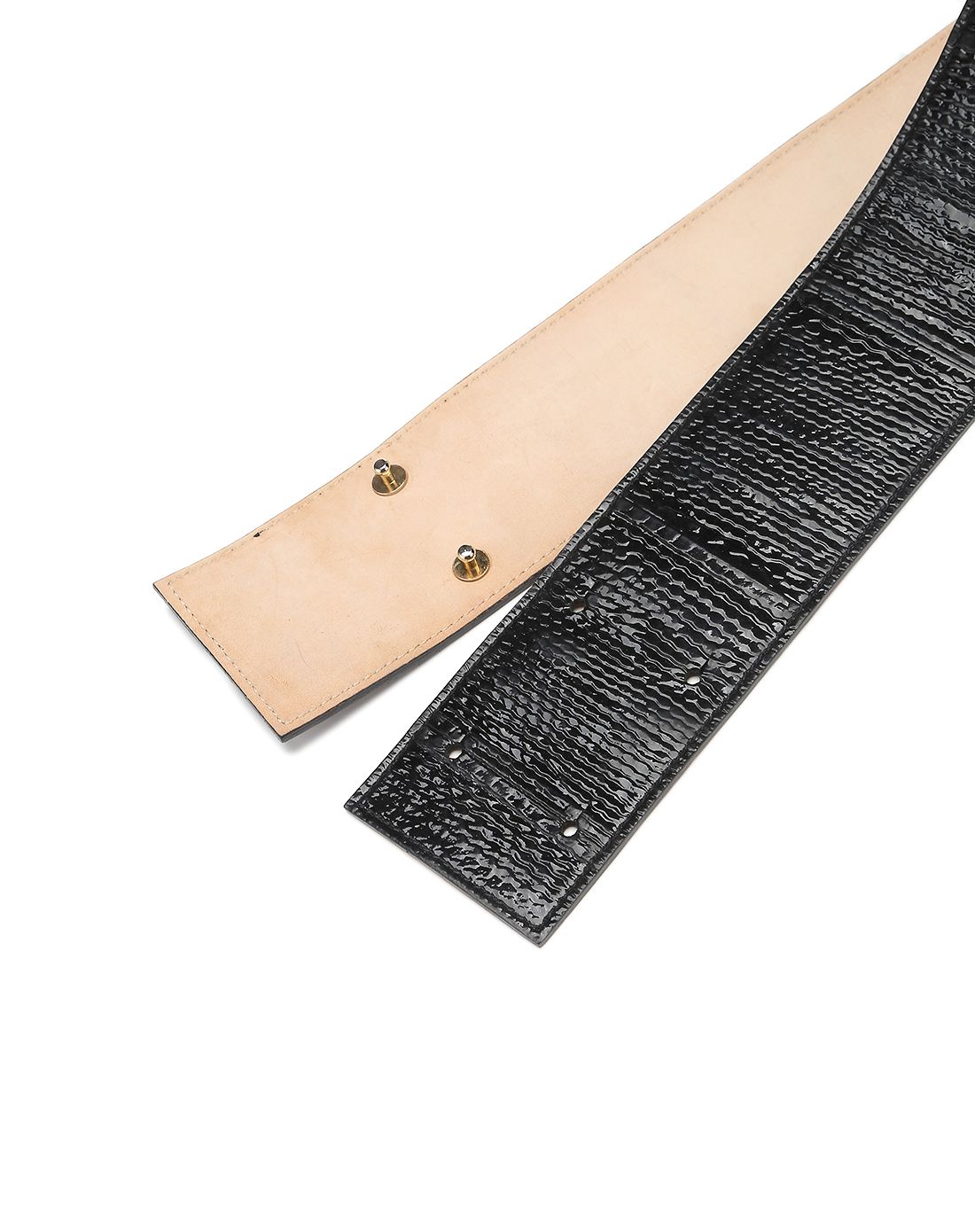 vernice snake系列 女款黑色蛇皮腰带