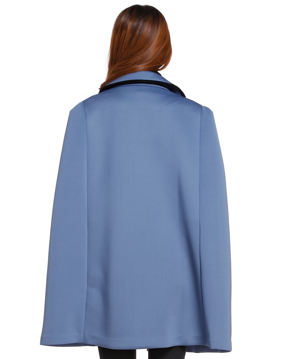 女士深蓝色复古宽松斗篷