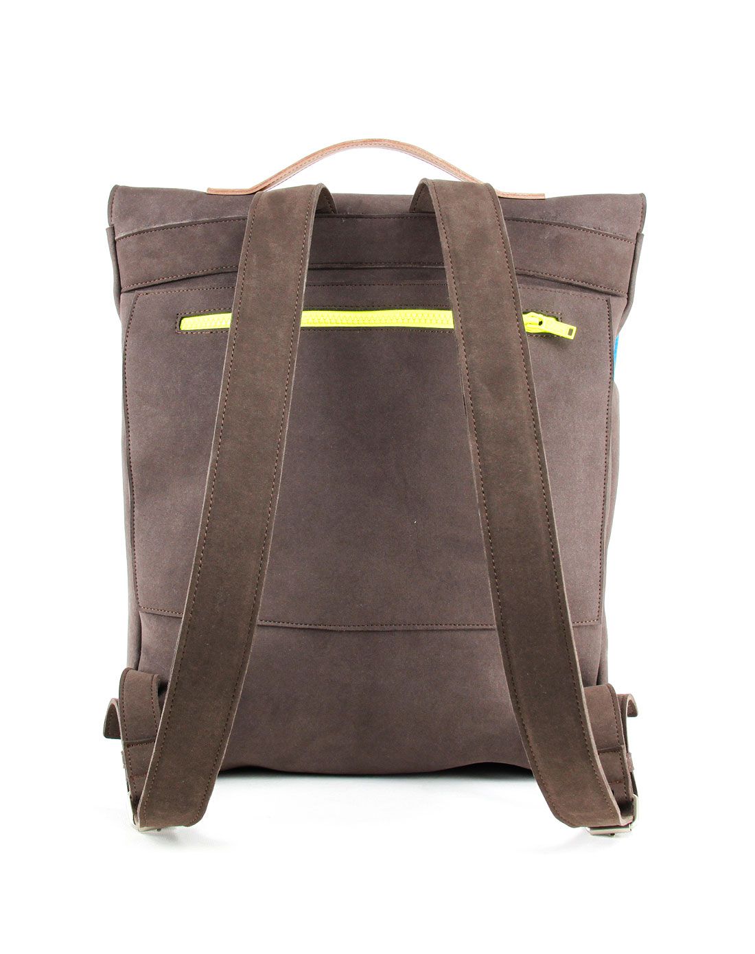 carter撞色拼接时尚士双肩包黑胡桃/经典棕色