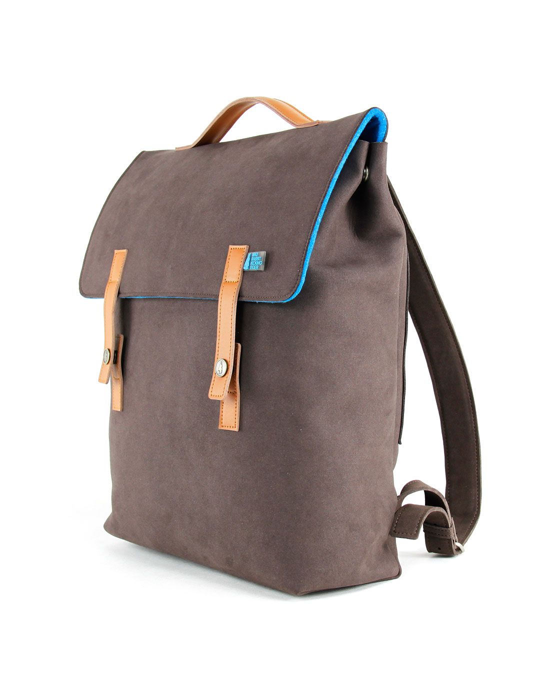 carter撞色拼接时尚士双肩包黑胡桃/经典棕色