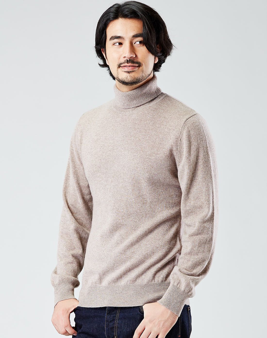 山羊绒男士高领毛衣