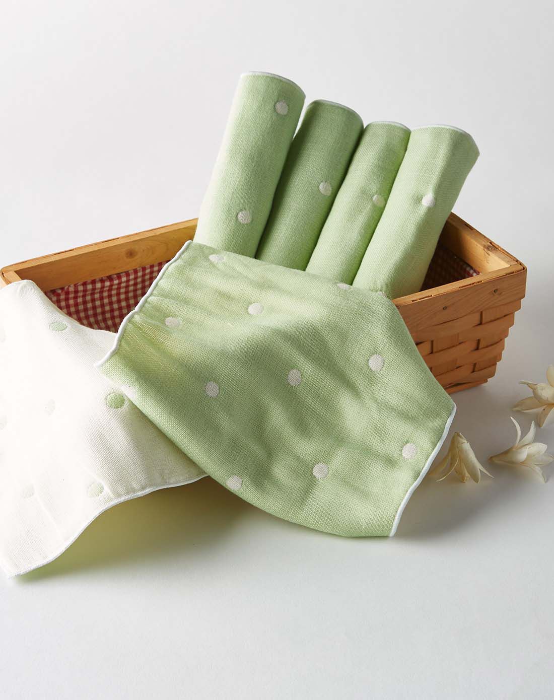 绿色超柔软6层纱布尿布,5片装