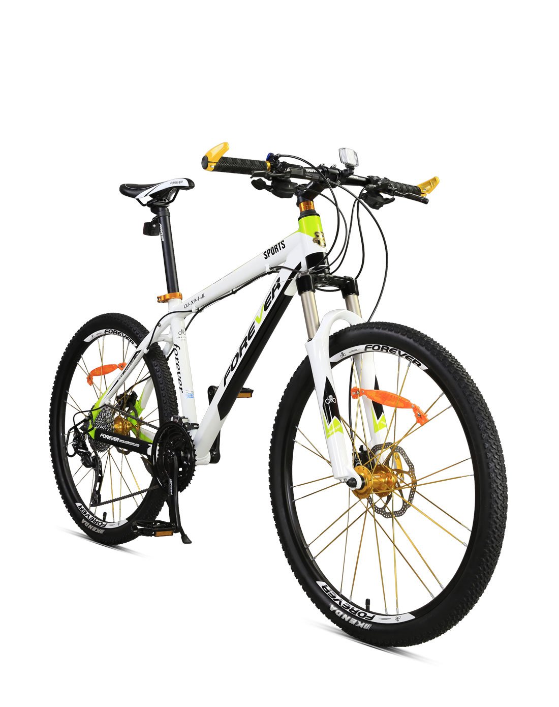 30速禧玛诺变速山地车白绿色