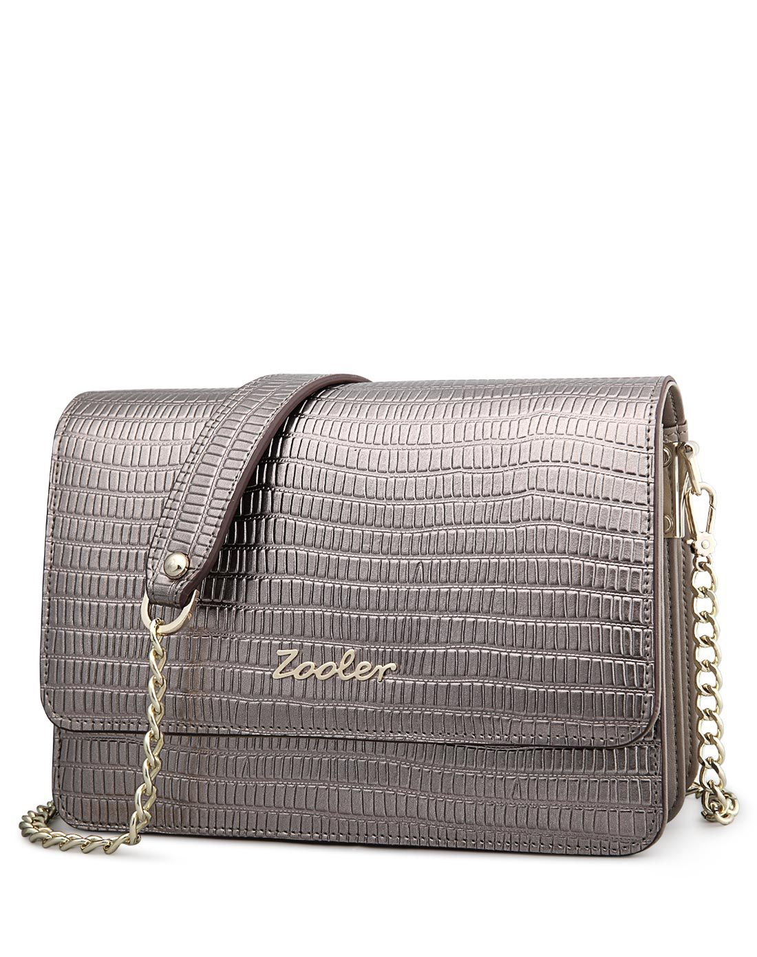 女款古银色链条时尚多功能晚宴单肩包