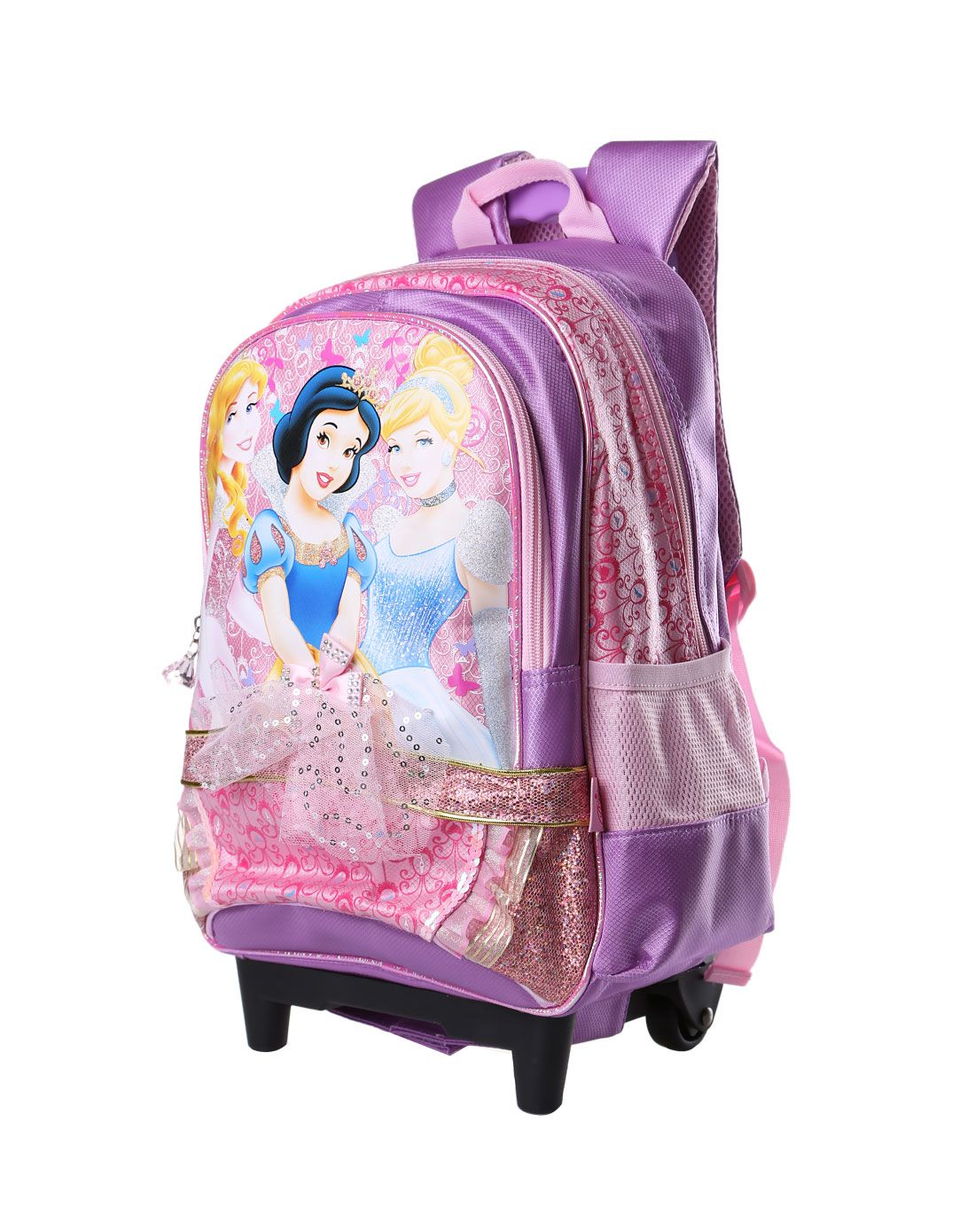 迪士尼disney公主系列儿童拉杆书包紫色