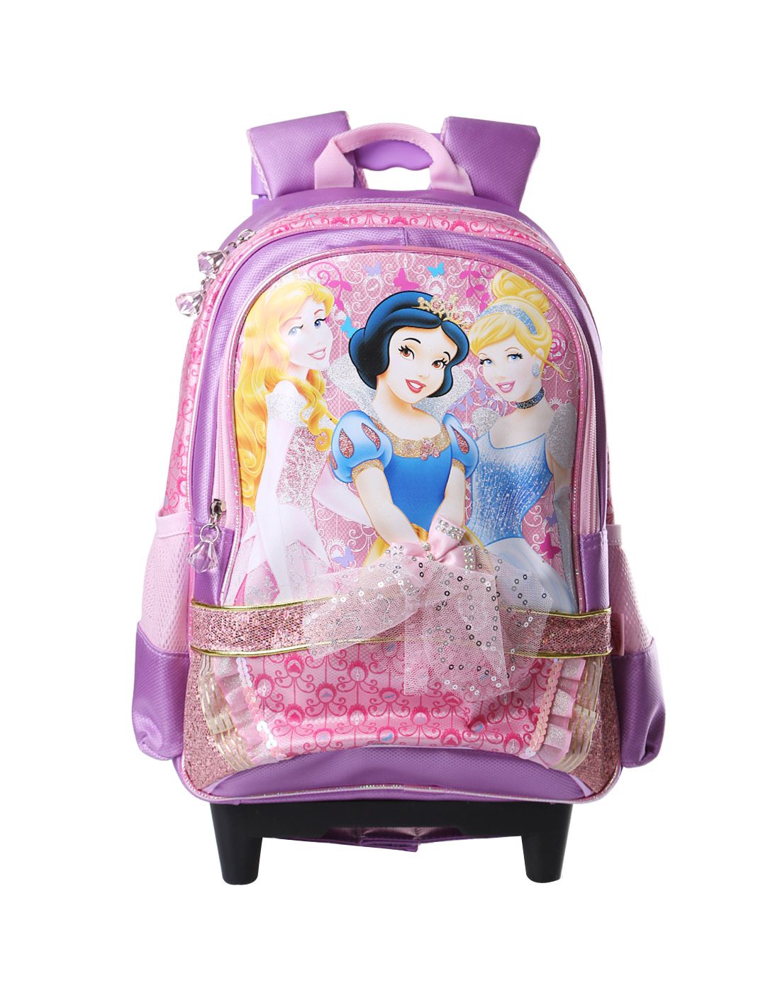 迪士尼disney公主系列儿童拉杆书包紫色