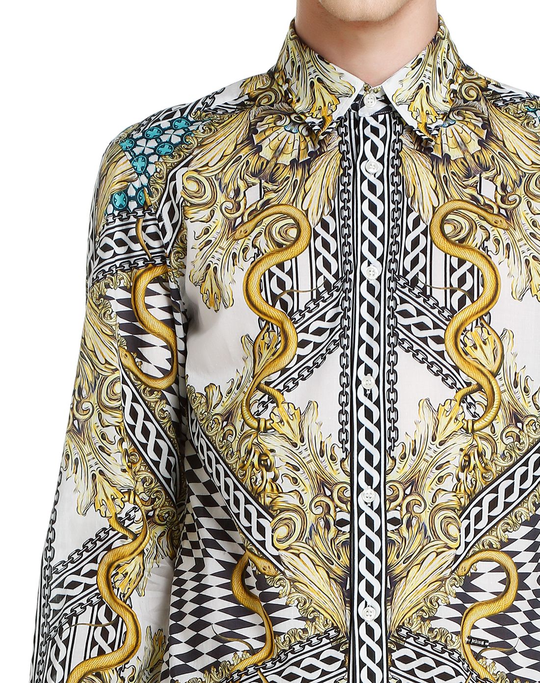 男款黑/多色帅气花纹长袖衬衫