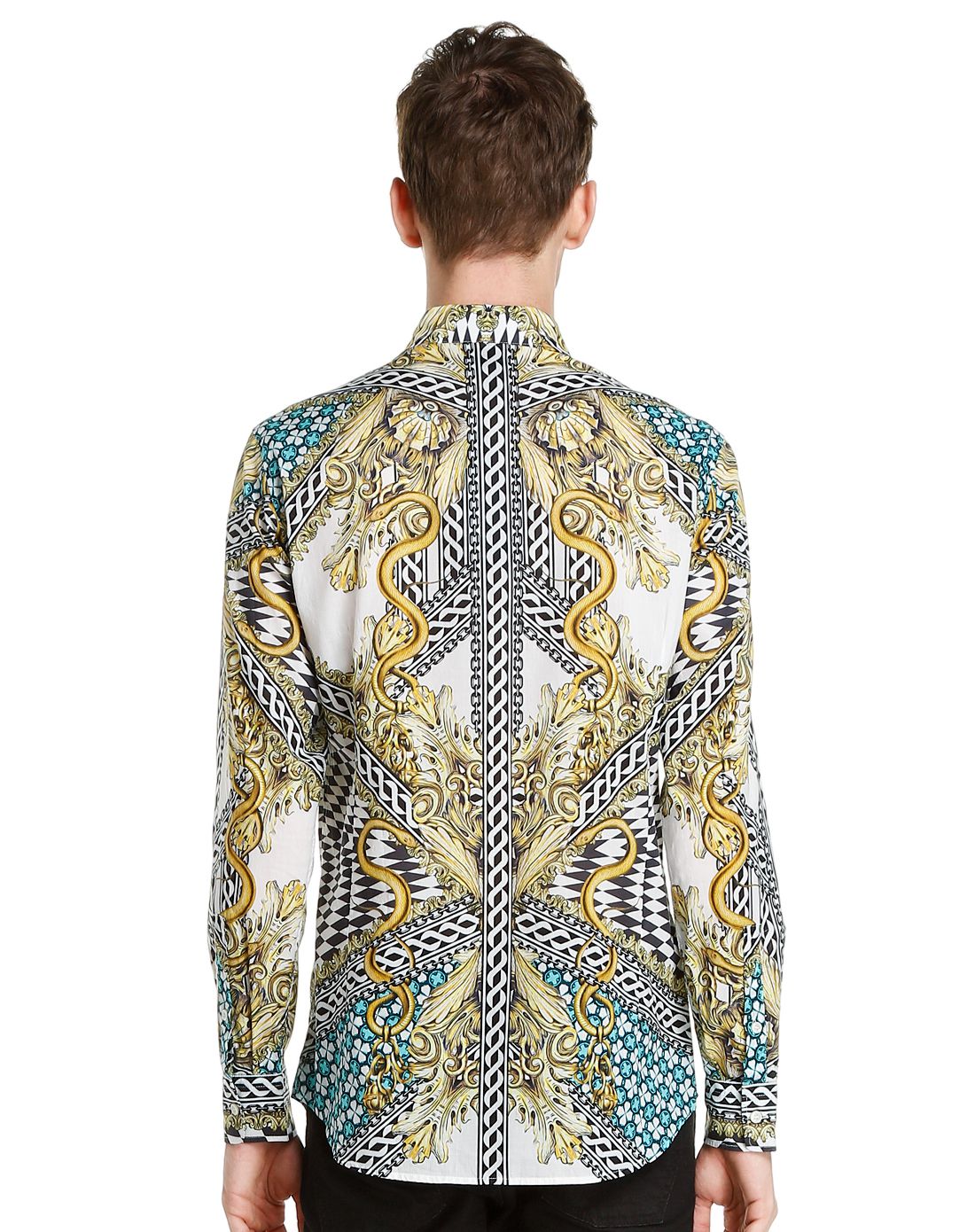 男款黑/多色帅气花纹长袖衬衫