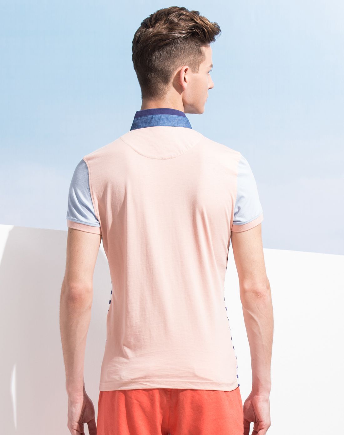 七匹狼旗下swsport粉蓝藏青色时尚休闲短t恤衫polo领411403-01_唯品会