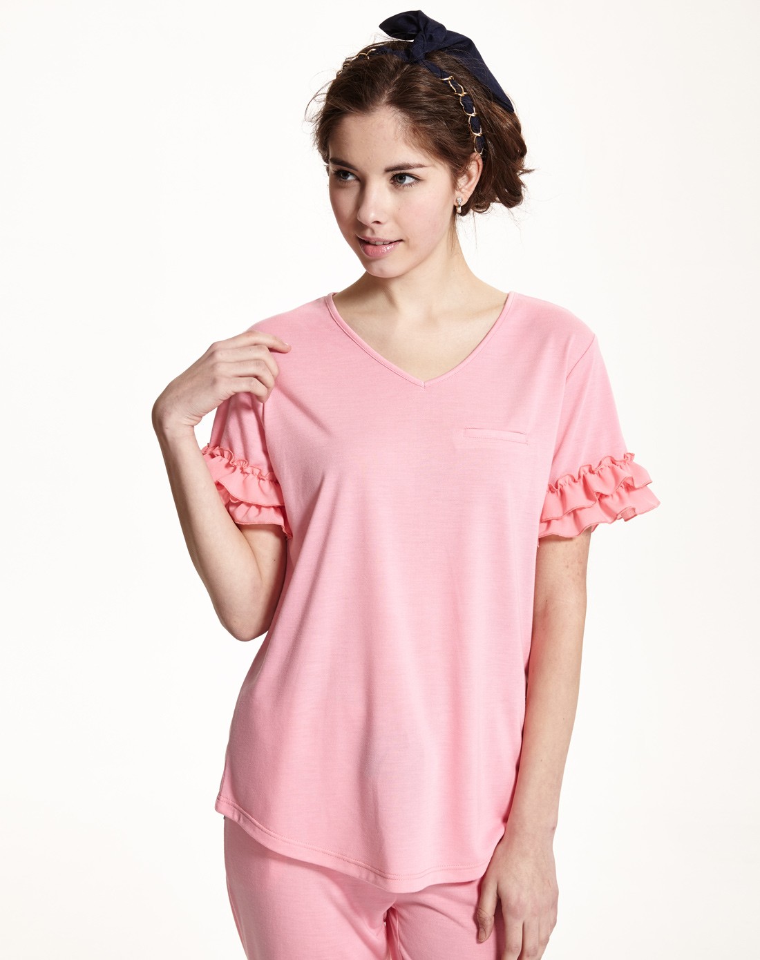 女士浅粉色女短袖上衣