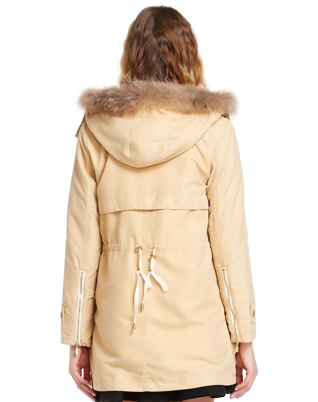 katiejudith杏色休闲甜美长袖棉服