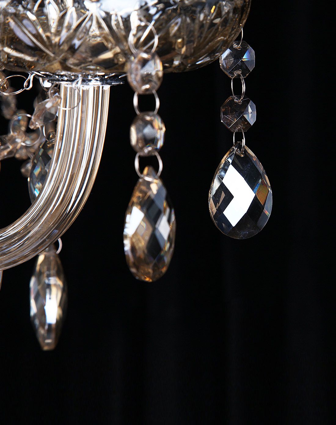 奢华水晶吊灯干邑色10头不带灯罩(不带光源)规格:80*103cm