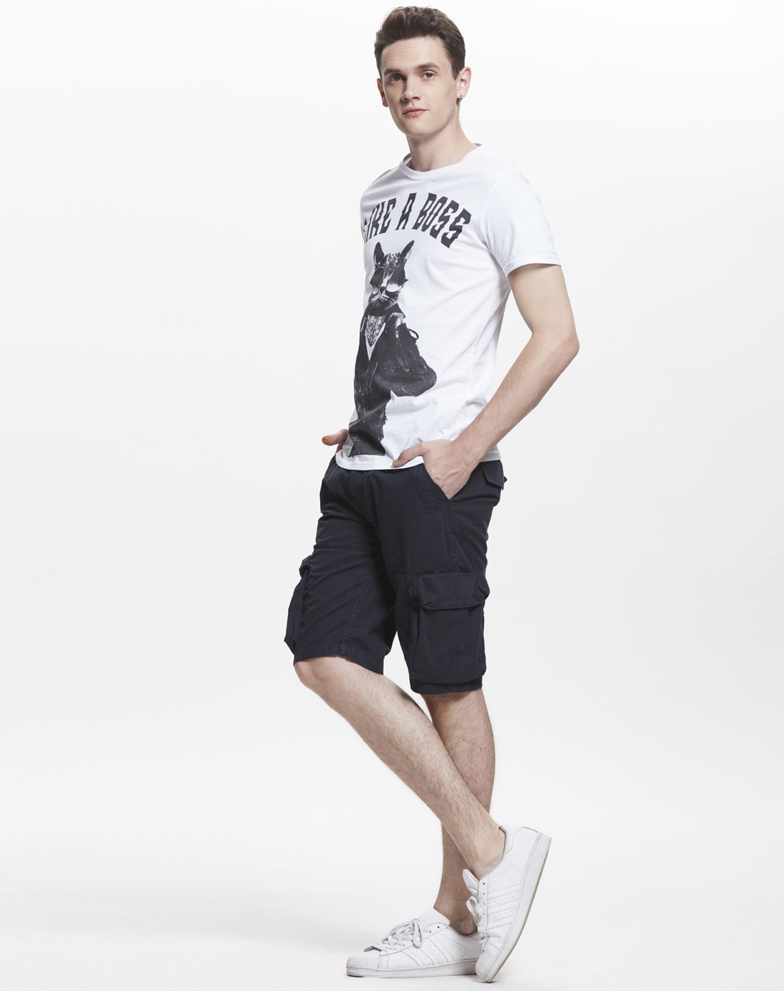 丹麦wagner旗下集合品牌白色个性印花棉质亲肤舒适t恤衫2-4036200220