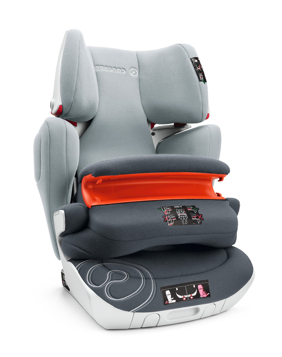 德国concord 安全座椅9个月-12岁儿童汽车isofix硬接口 xtpro 冰川灰