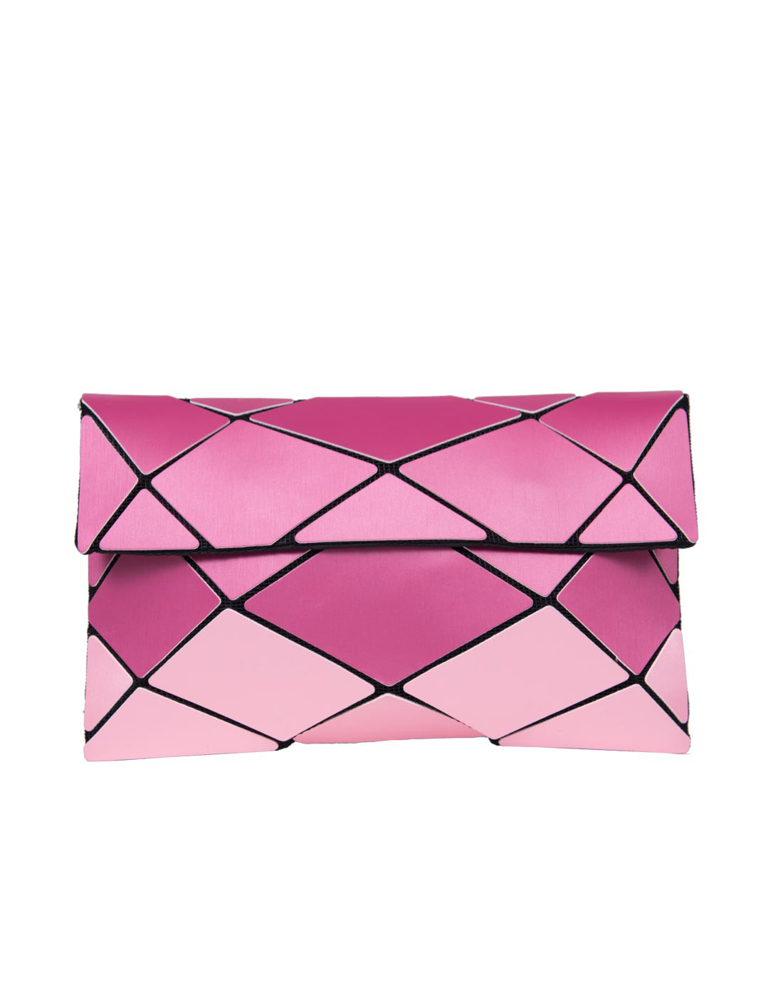 拉丝玫粉手工拼贴不规则手拿斜挎两用包