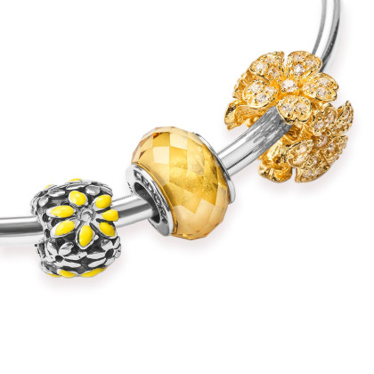 tedora 意大利时尚手镯花瓣手串s925银宝石手串