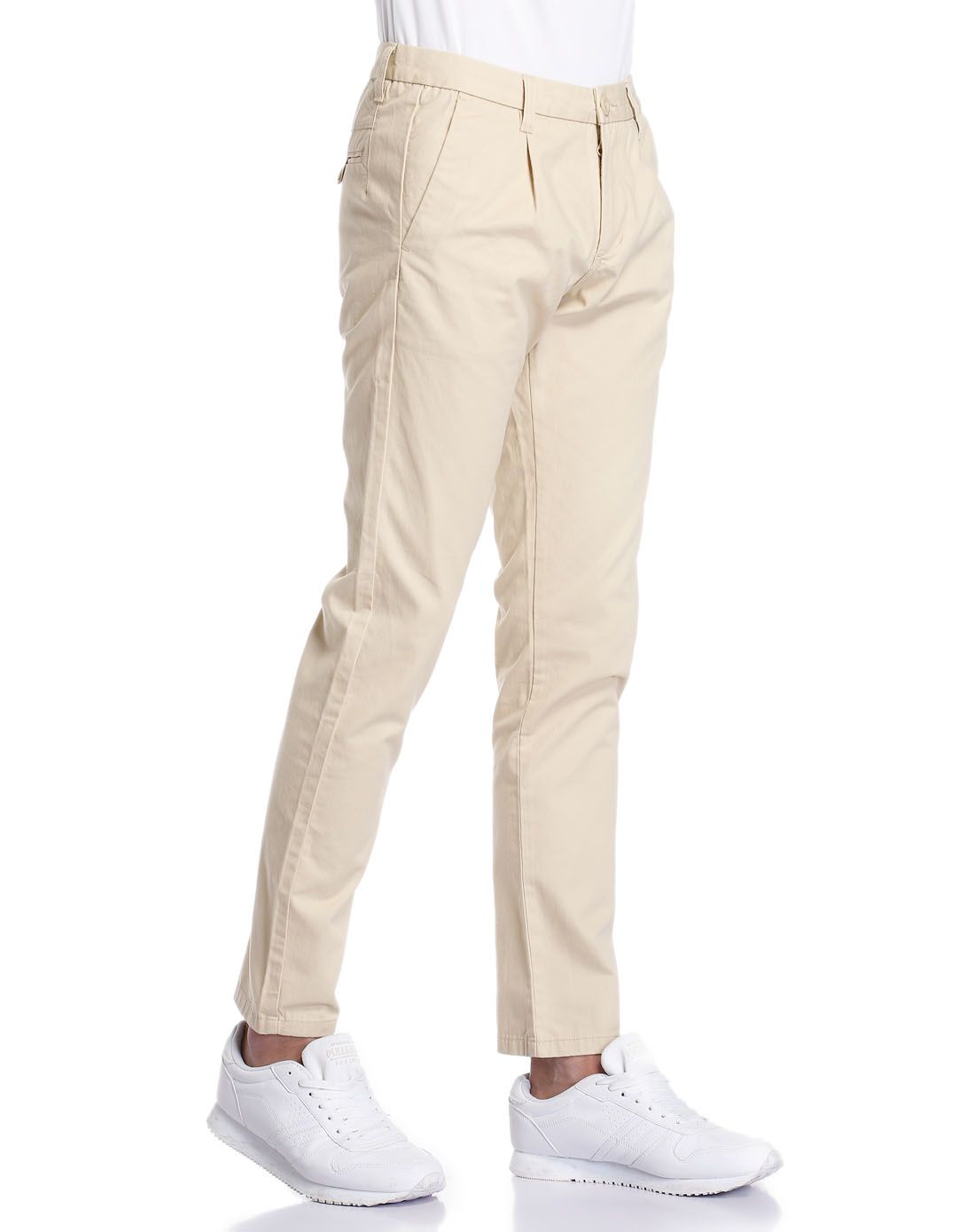 舒适轻便 男款淡卡其色梭织长裤